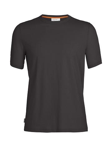 Icebreaker Tencel Bomull Korta Sleeve T-shirt Herr Silver Grå | SE 1753TCEV